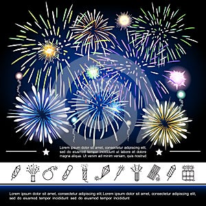 Bright Festive Fireworks Template