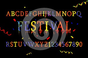 Bright festive style font design