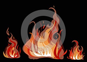 Bright fire flame with sparks