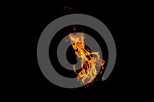 Bright fire. Tongues of flame. Beautiful background with fire