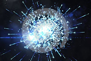 Bright firework design on black