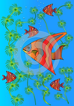 Bright fishes in lake