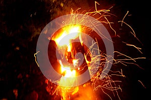 Bright flame of the firecamp