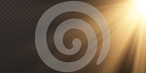 Bright flash effect with rays. Light light blur effect. Vector illustration