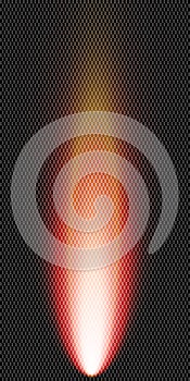 Bright flash of fire, burning cloud on a transparent