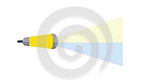 Bright Flashlight Beam Illuminating in the Dark, vector design Generative AI