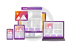 Bright Flat illustration design website. concept cross platform