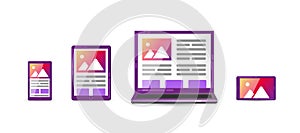 Bright Flat illustration design website. concept cross platform. photo