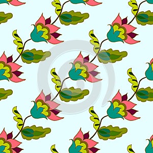 Bright floral seamless pattern