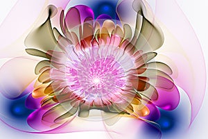 Bright flower.Abstract painting multicolor texture.