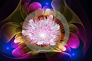 Bright flower.Abstract painting multicolor texture.Motion holiday background.