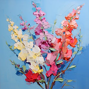 Bright Flowers In Vase: Colorful Impressionism In Paper Sculpture Style