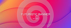 Bright Fluid Shape. Flow Abstract Concept. Colorful Landing Page. Futuristic Simple Background.