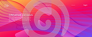 Bright Fluid Shape. Flow Abstract Flyer. Color