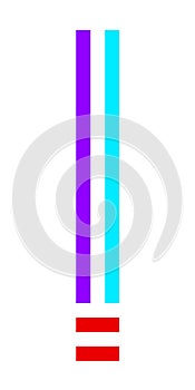 Bright Font, alphabet folded from stripeds colored paper