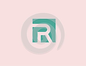 Bright geometric stylish logo icon rectangle letter R icon for your company