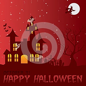 Bright Ghost Halloween card