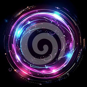 4K ultra-clear dynamic light circle effect photo