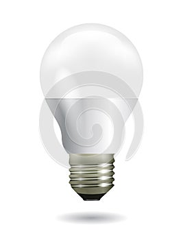 Bright glowing and led white light bulb. Energy efficiency idea.