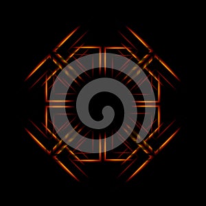 Bright gold pattern on a black background