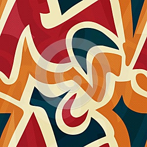 Bright graffiti geometric seamless pattern grunge effect