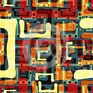 Bright graffiti geometric seamless pattern grunge effect