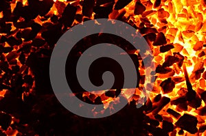 Bright graphic resource from the texture of burning coal.