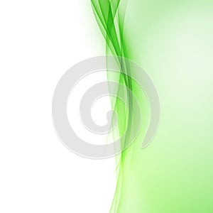 Bright green abstract swoosh wave border line