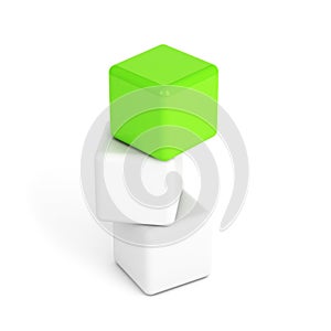 Bright green box leadership concept