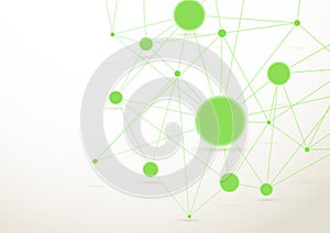 Bright green connected dots background