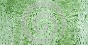 Bright Green Embossed Gator Leather Texture