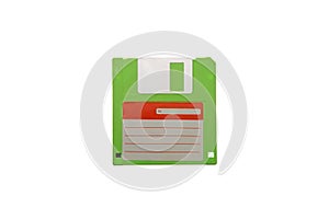 Bright Green Floppy Disk Data Storage