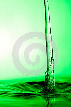 Bright green liquid