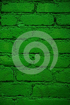 Bright Green Natural Pigment Painted  Brick Pattern Background