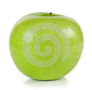 The bright green ripe apple
