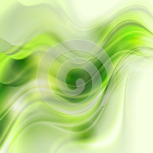 Bright green smooth liquid waves abstract shiny background