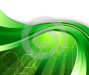 Bright green technology background