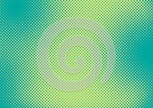 Bright green and turquoise pop art retro background with halftone in comic style