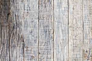 Bright grungy grey wooden floor photo background. Rustic wood plank closeup.