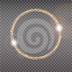 Bright halo. Abstract glowing circles. Light optical effect halo on transparent background. Vector illustration, eps10