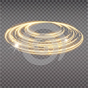 Bright halo. Abstract glowing circles. Light optical effect halo on transparent background. Vector illustration, eps10