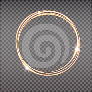 Bright halo. Abstract glowing circles. Light optical effect halo on transparent background. Vector illustration, eps10