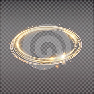 Bright halo. Abstract glowing circles. Light optical effect halo on transparent background. Vector illustration, eps10