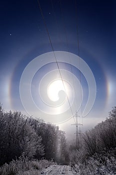 Bright halo around the sun