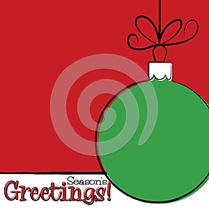 Bright Hand Drawing bauble Christmas card
