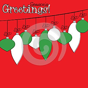 Bright Hand Drawing bauble Christmas Card