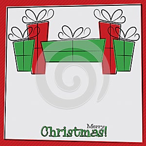 Bright Hand Drawing Christmas Present card