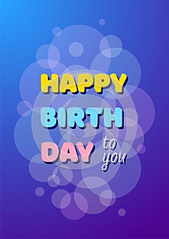 Bright Happy Birthday card template