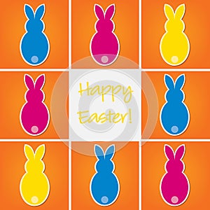 Bright Happy Easter bunny card