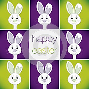 Bright Happy Easter bunny card